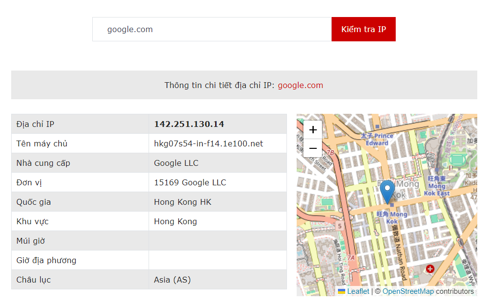 Các công cụ giúp tra địa chỉ IP, bản ghi DNS, v.v. của một trang web